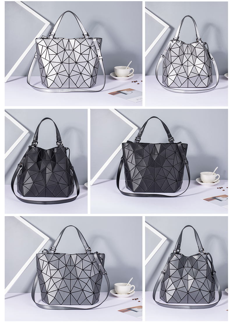Fashion Geometric Lattice Luminous Shoulder Bag Cross-Body Bag Geometry purse Handbags